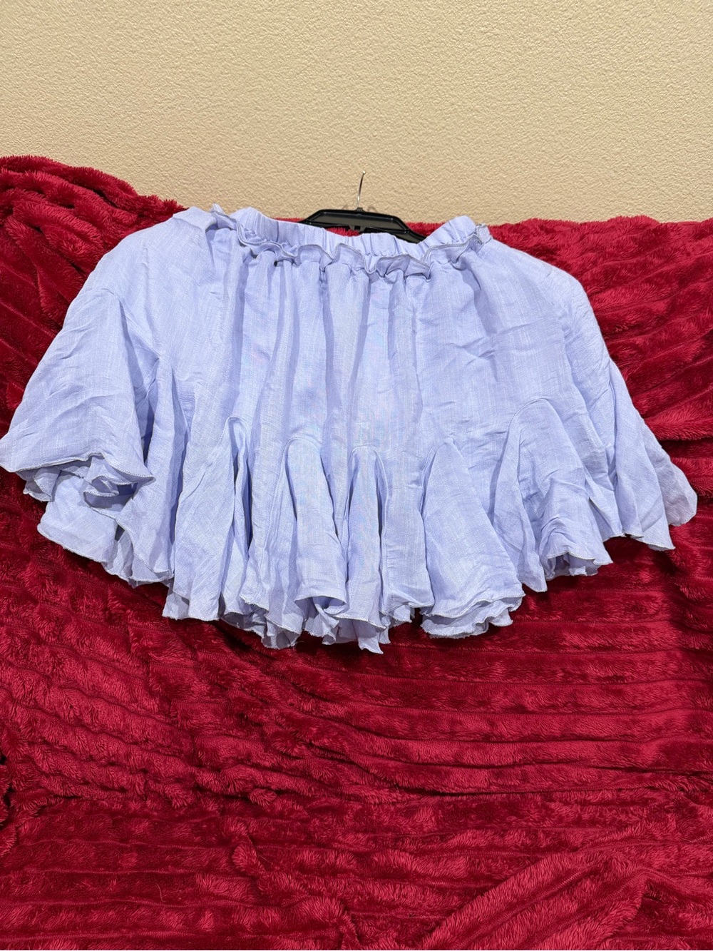 Light Blue Ruffled Mini Skirt